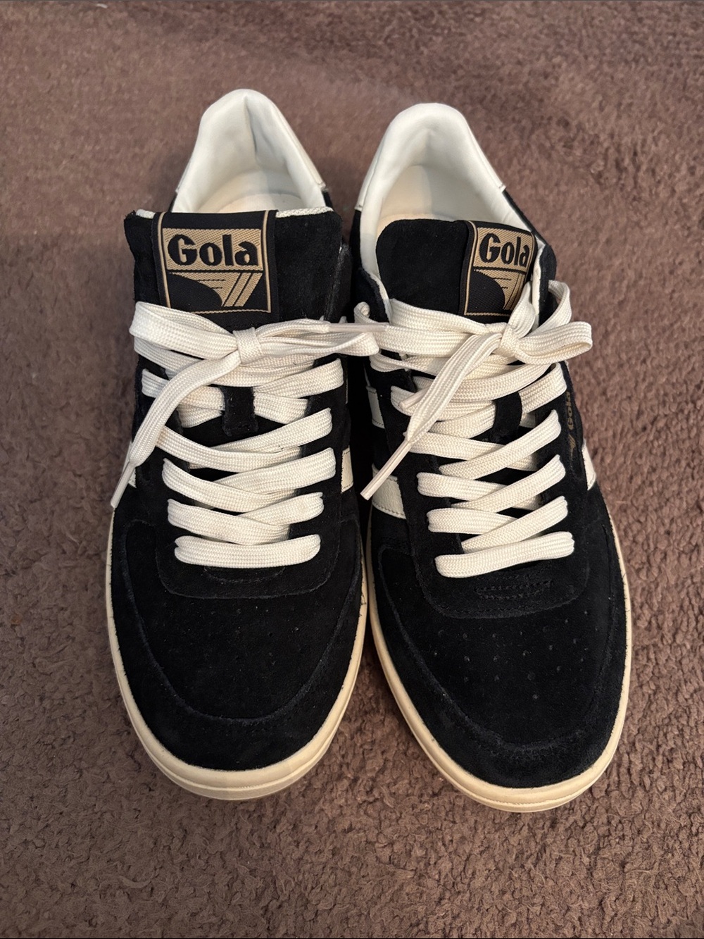 Gola Black Suede Sneakers with White Laces new without box
